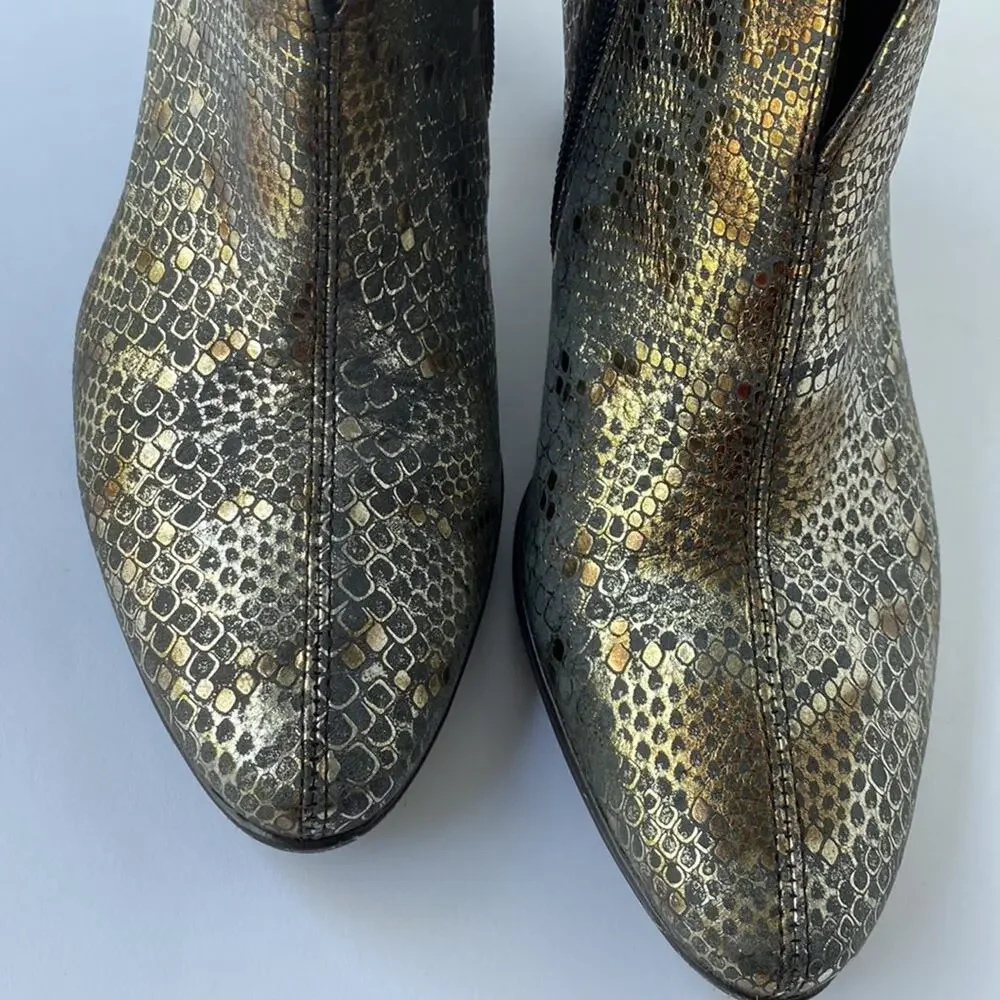ARA Luftpolster booties 7 ankle boots heeled metallic Glam Heels Snake Europe